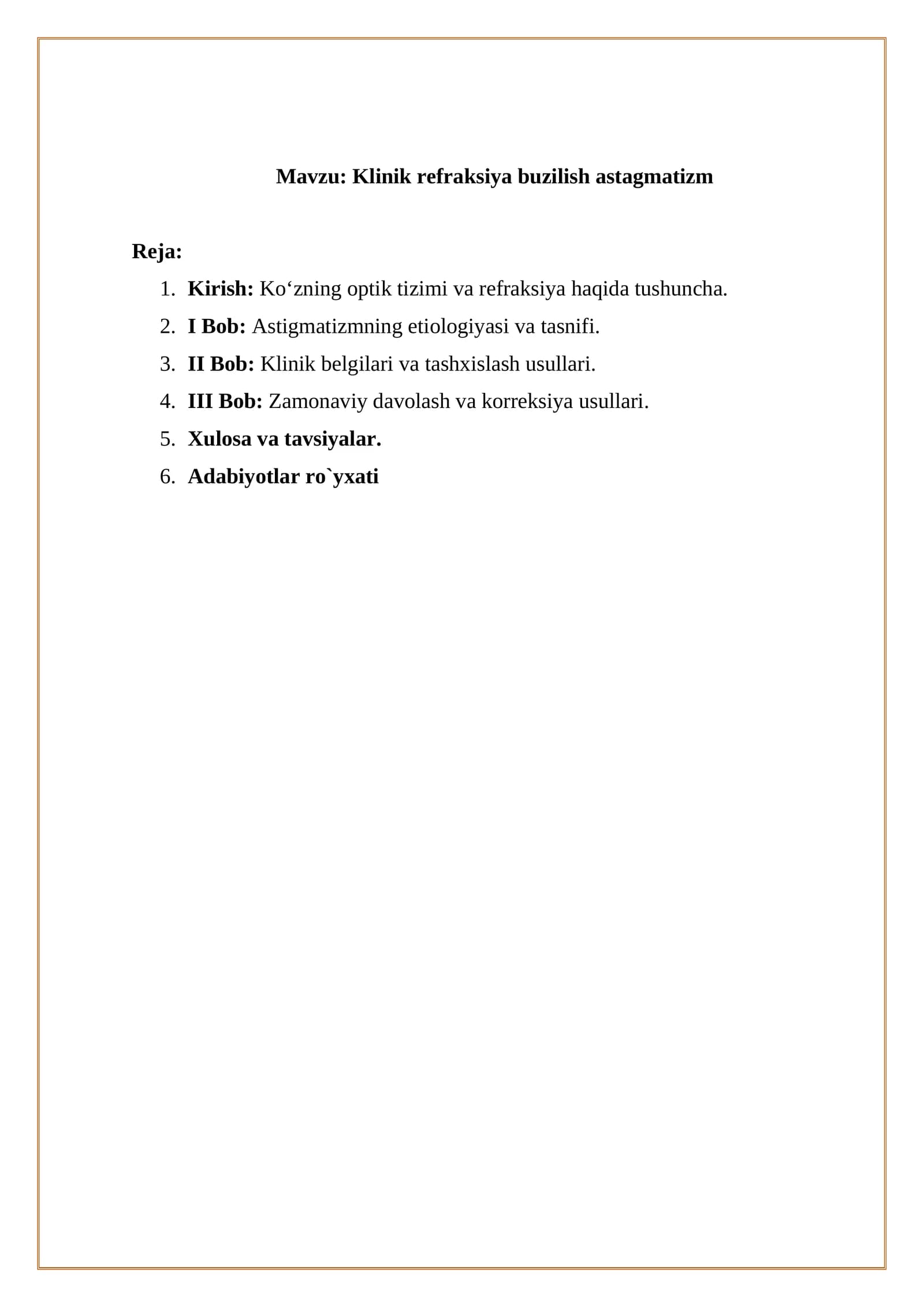 Klinik refraksiya buzilish astagmatizm