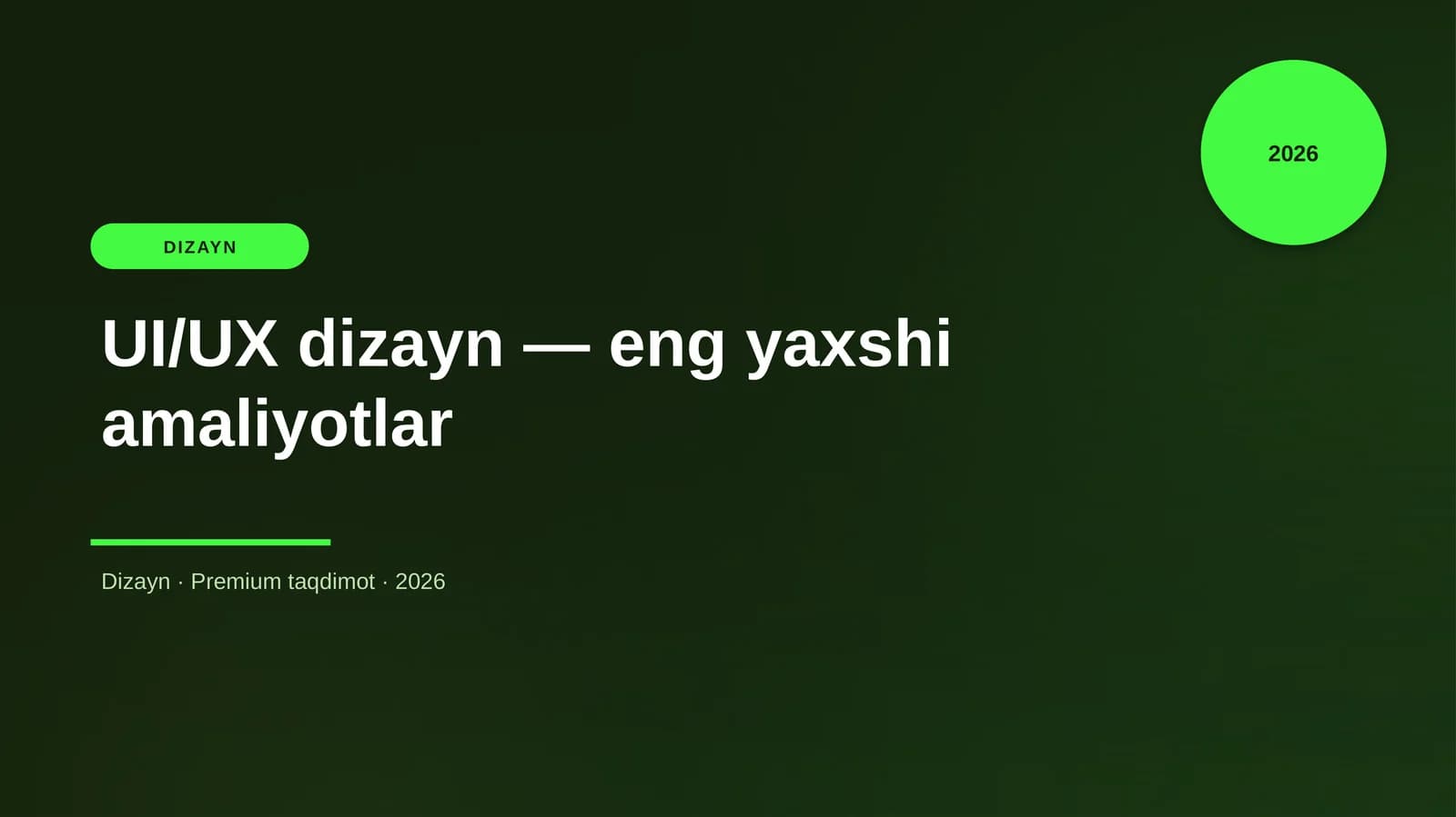 UI/UX dizayn — eng yaxshi amaliyotlar