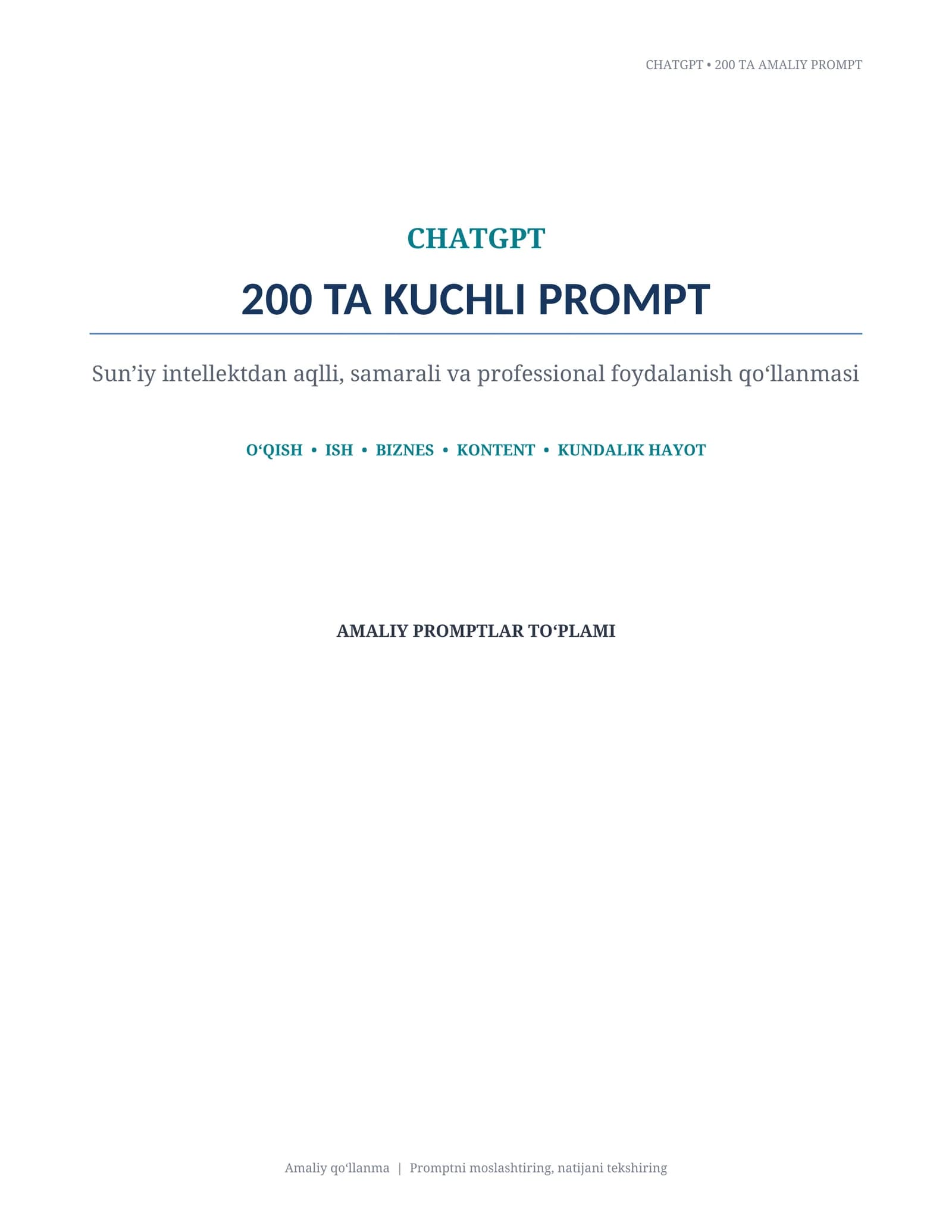 200 TA AMALIY PROMPT