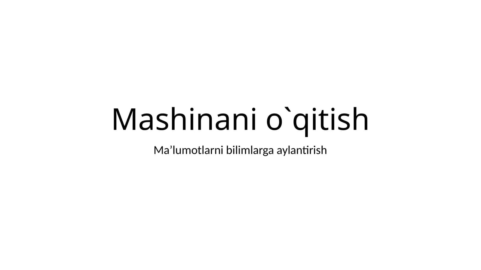 Mashinani o'qitish