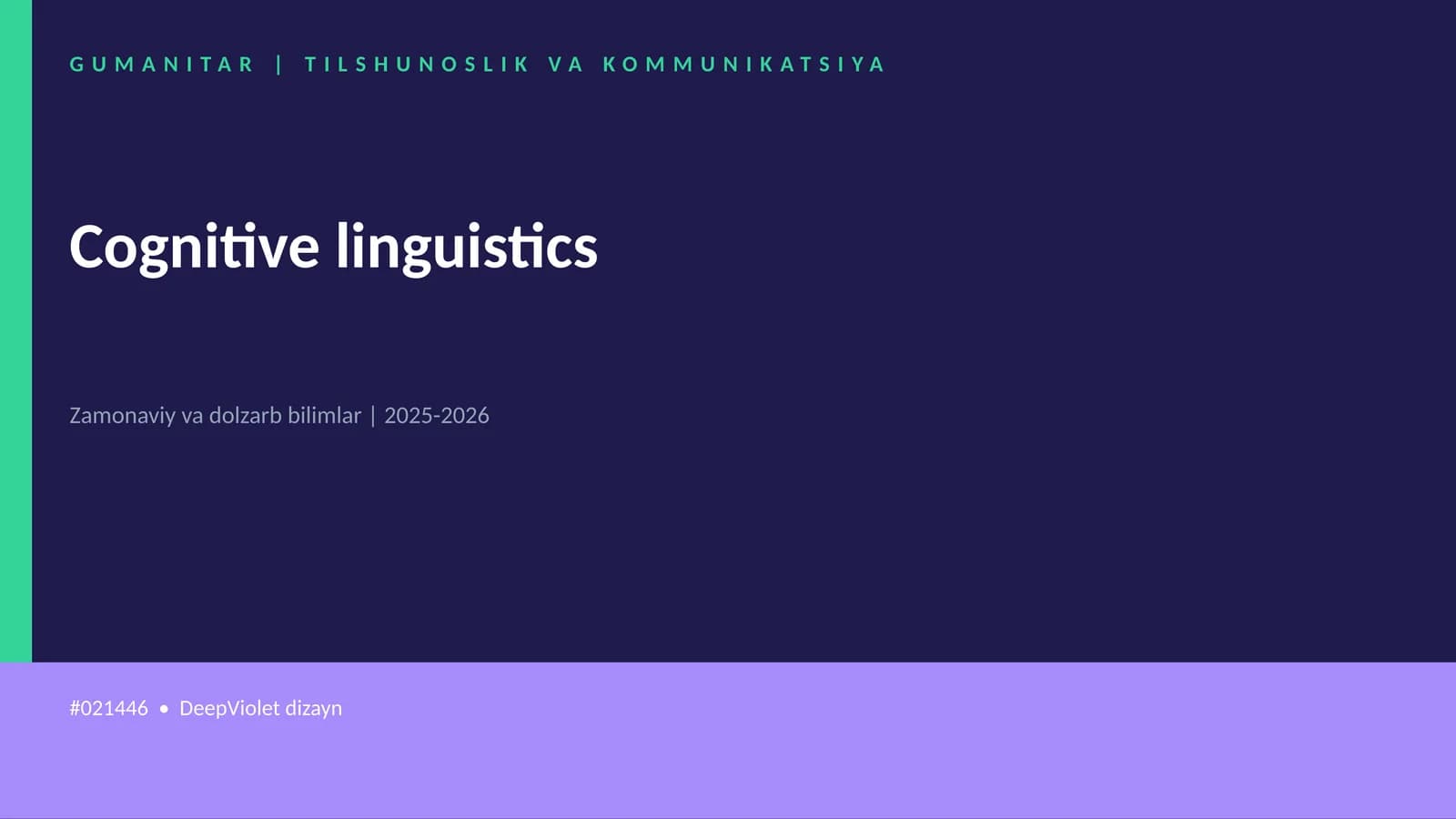 Cognitive linguistics