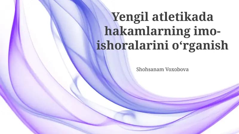Hakamlarning imo-ishoralarini oʻrganish