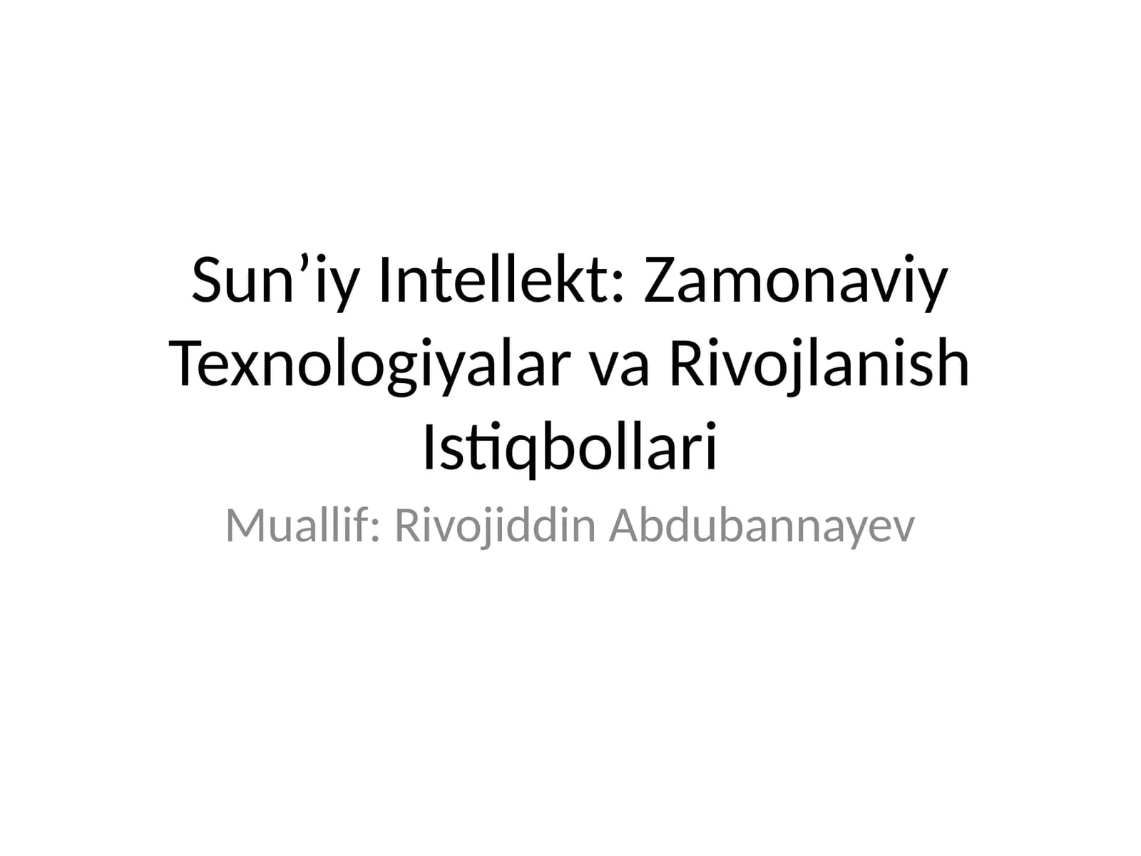 suniy intellekt