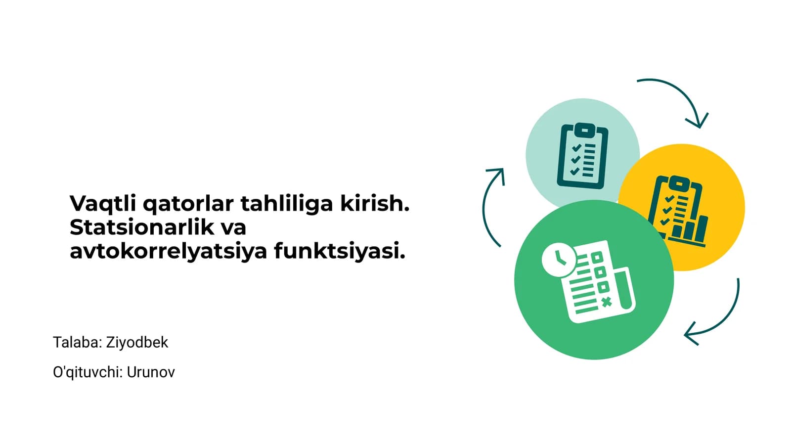 Vaqtli qatorlar tahliliga kirish