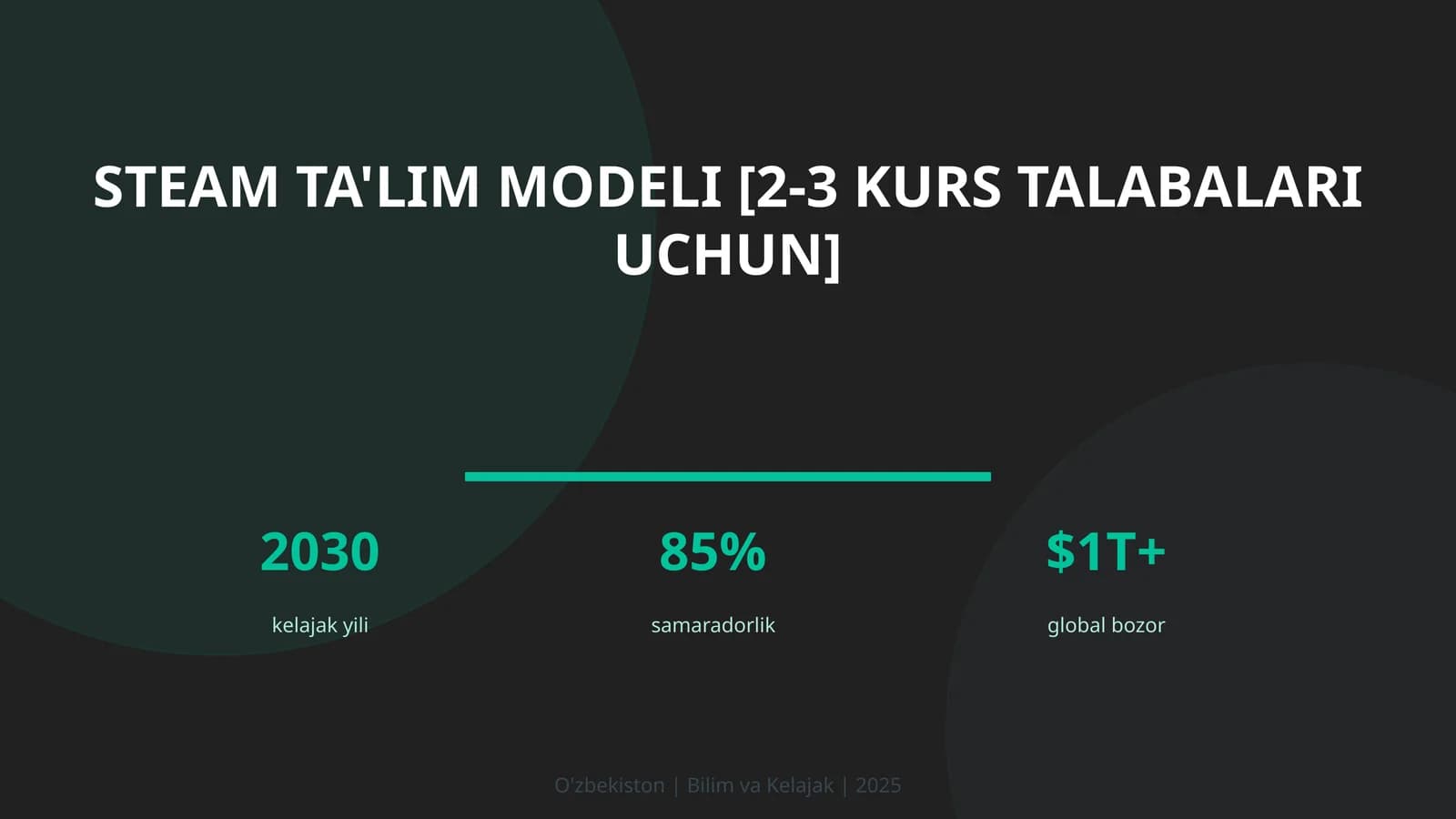 STEAM ta'lim modeli [2-3 kurs talabalari uchun]