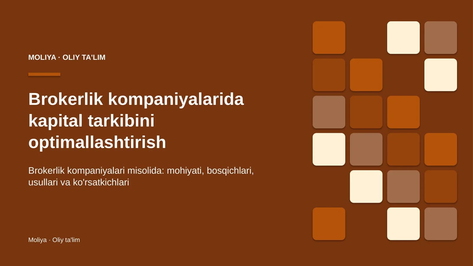 Brokerlik kompaniyalarida kapital tarkibini optimallashtirish