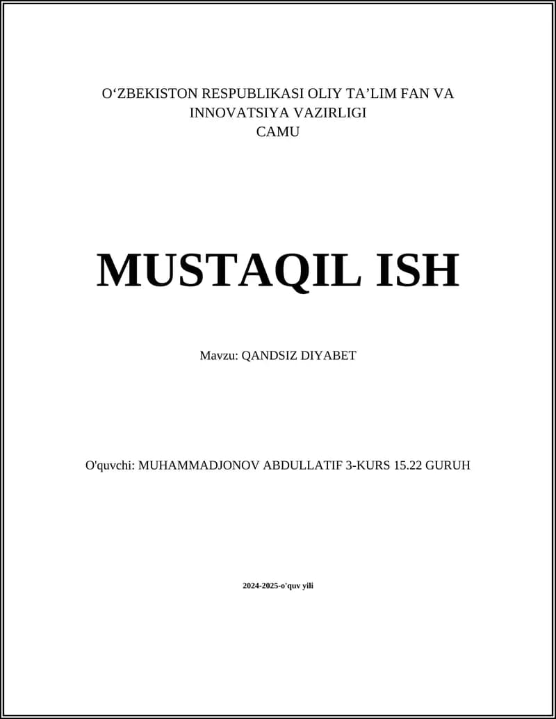 QANDSIZ DIYABET