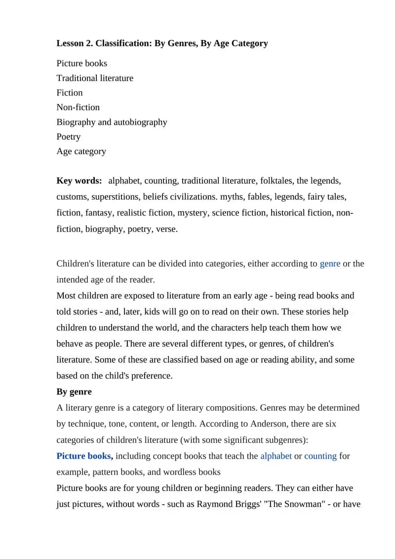 Classification of Literature