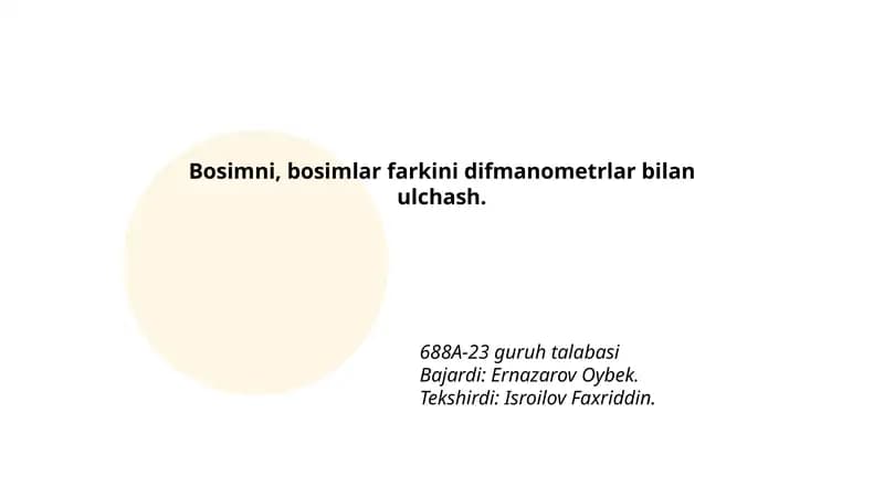 Difmanometrlar