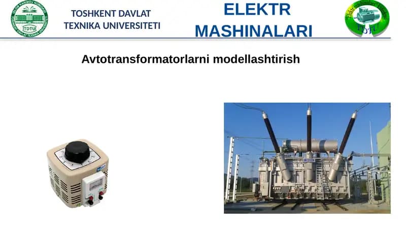 Avtotransformatorlarni modellashtirish