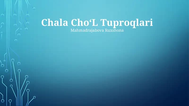 Chala ChoʻL Tuproqlari