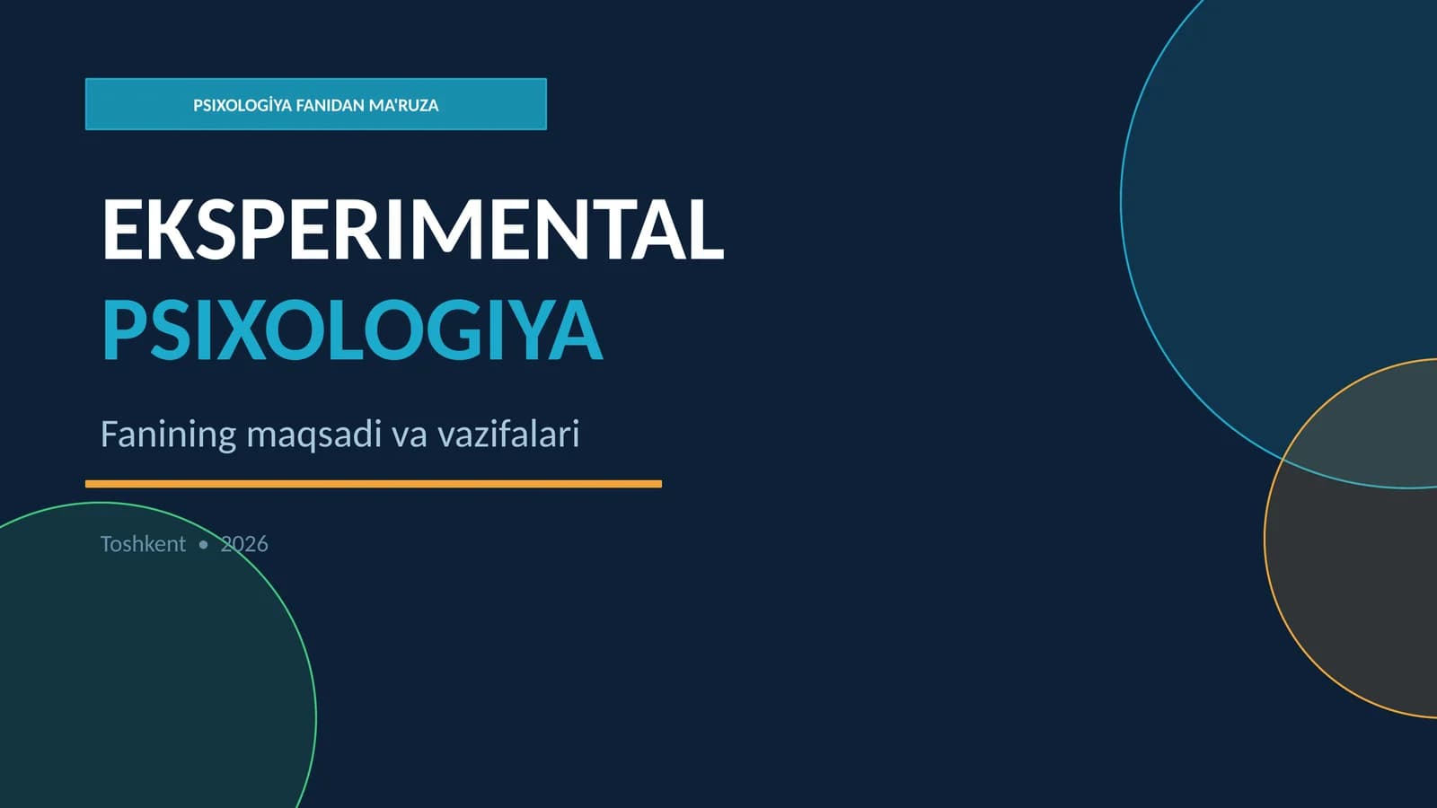 PSIXOLOGİYA FANIDAN MA'RUZA