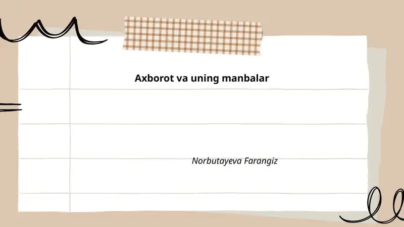 Axborot va uning manbalar