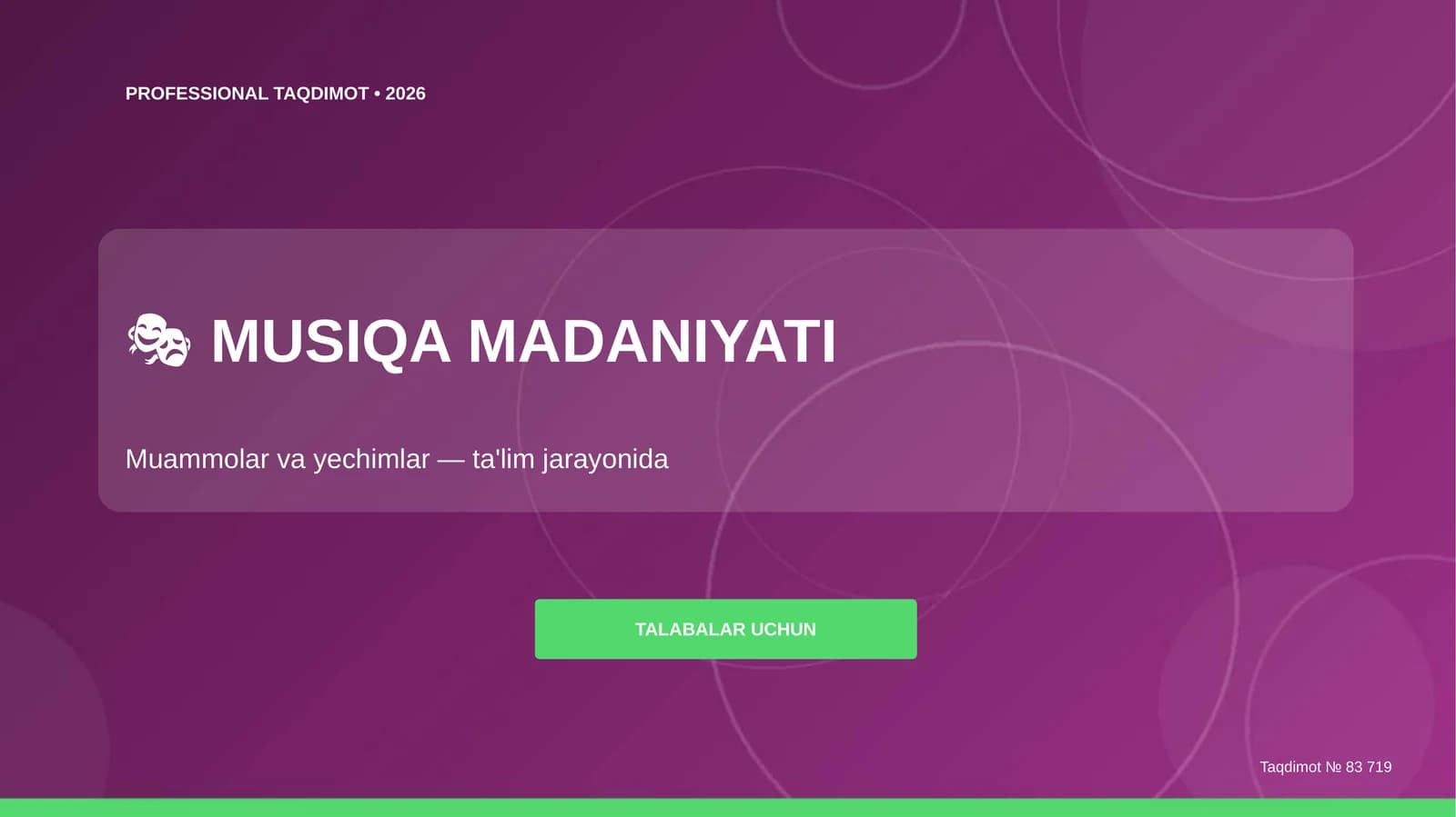 Musiqa Madaniyati: Muammolar va Yechimlar