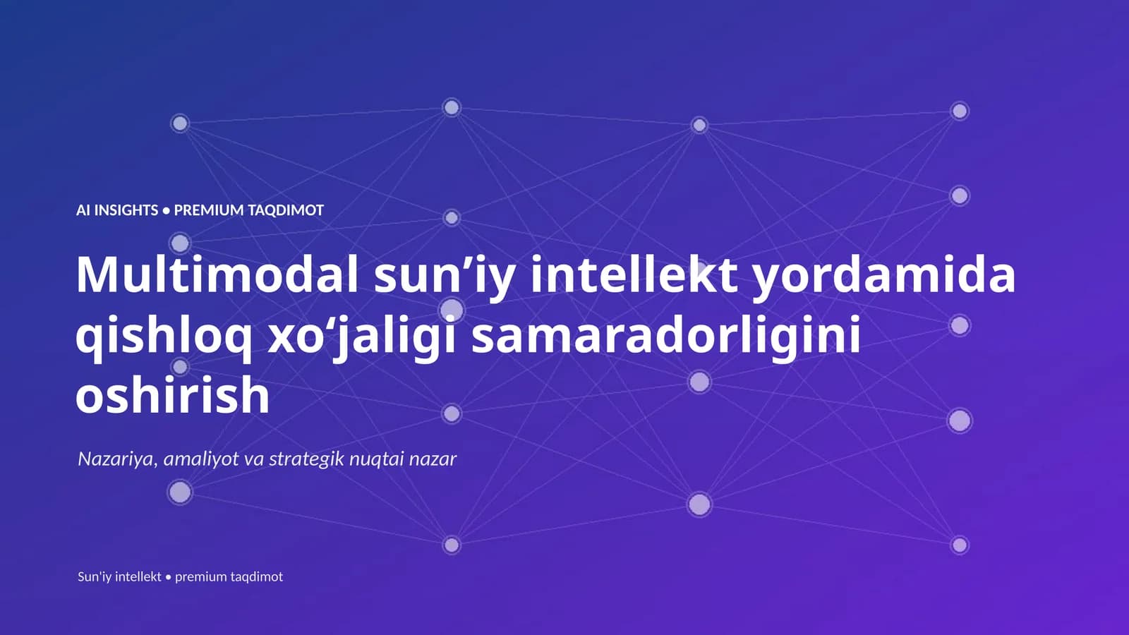 AI INSIGHTS • PREMIUM TAQDIMOT