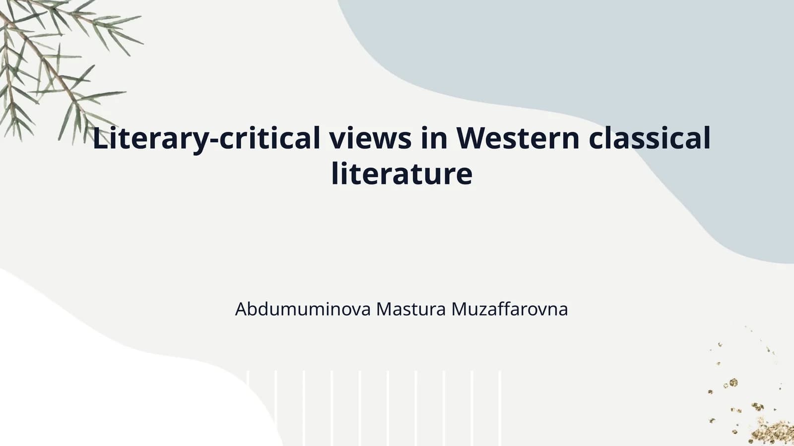 Literary-critical views in Western classical literature
