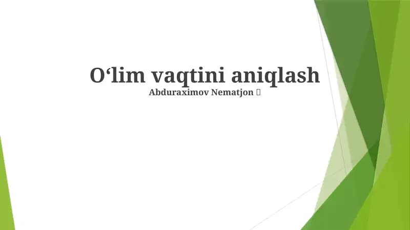 O'lim vaqtini aniqlash