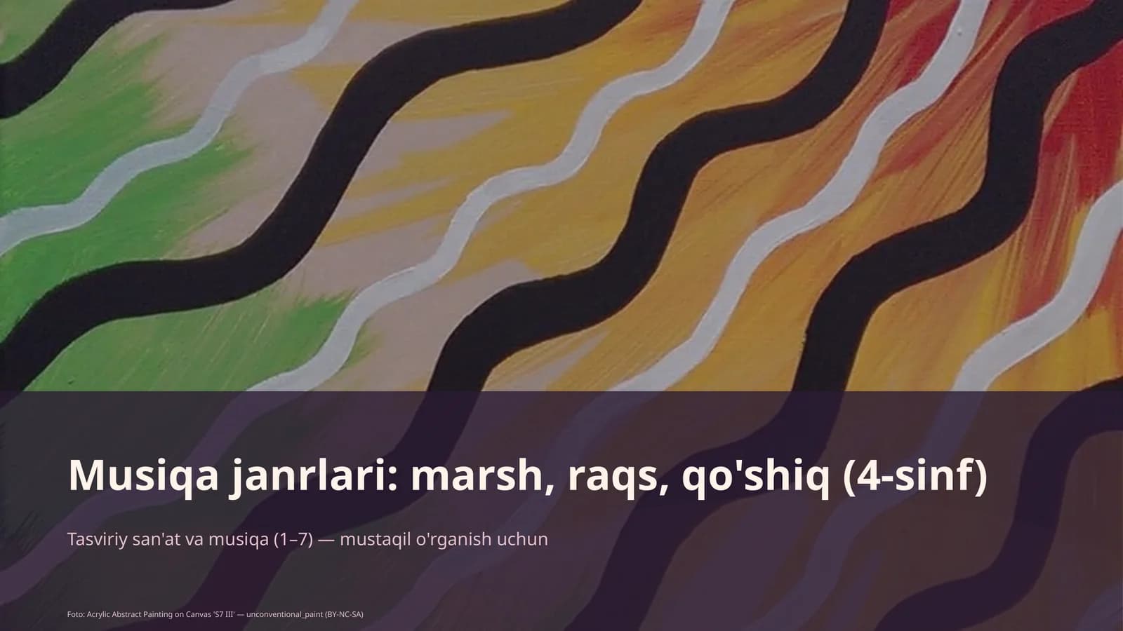 Musiqa janrlari: marsh, raqs, qo'shiq (4-sinf)