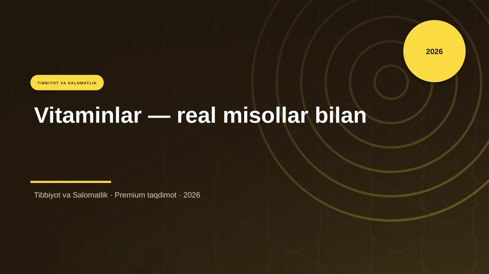 Vitaminlar — real misollar bilan