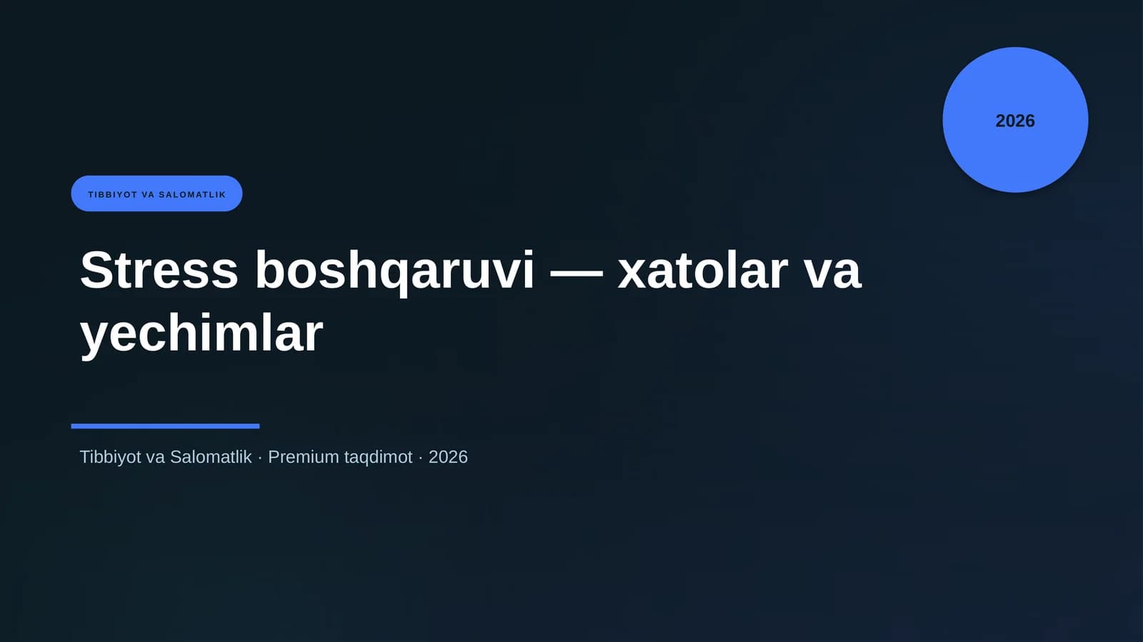 Stress boshqaruvi — xatolar va yechimlar