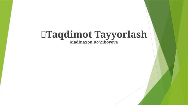 Taqdimot Tayyorlash