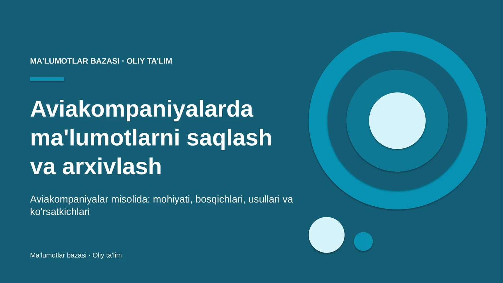 Ma'lumotlar bazasi · Oliy ta'lim