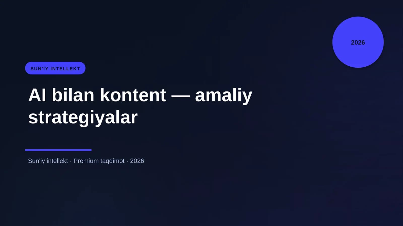 AI bilan kontent — amaliy strategiyalar