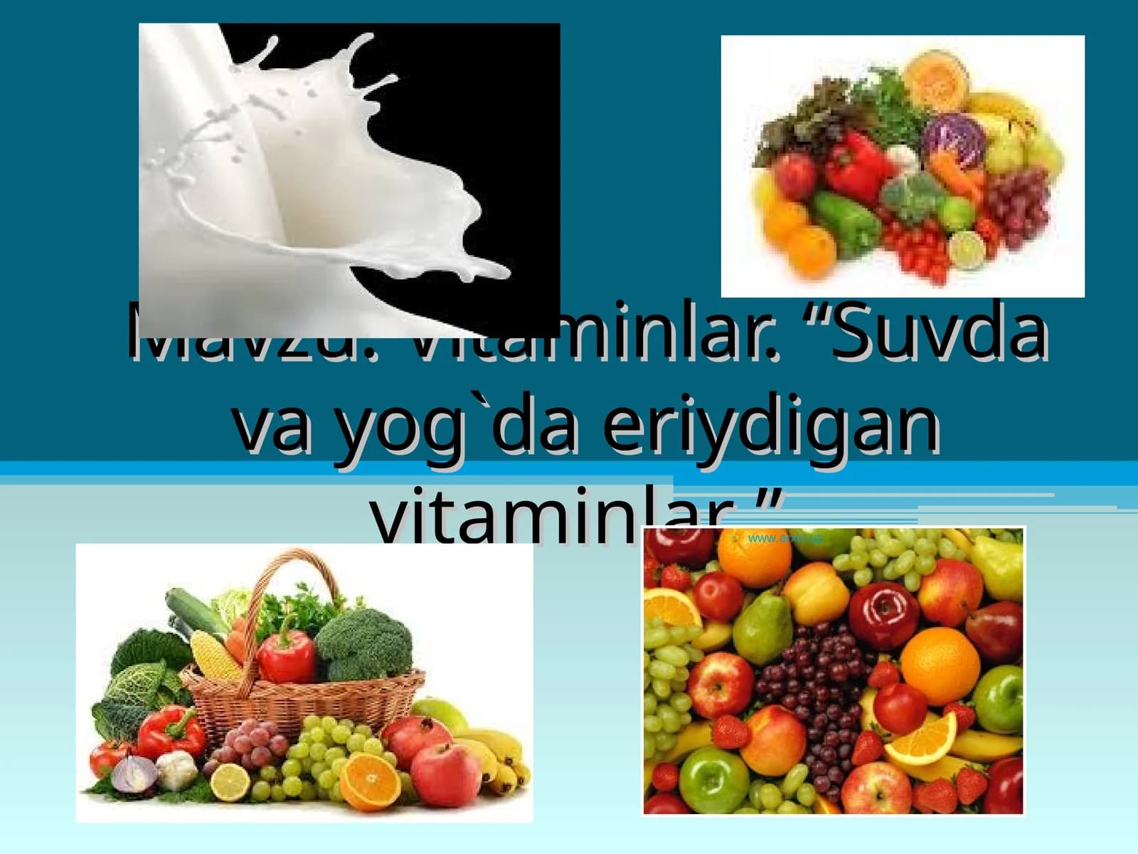 Vitaminlar. Suvda va yog'da eriydigan vitaminlar