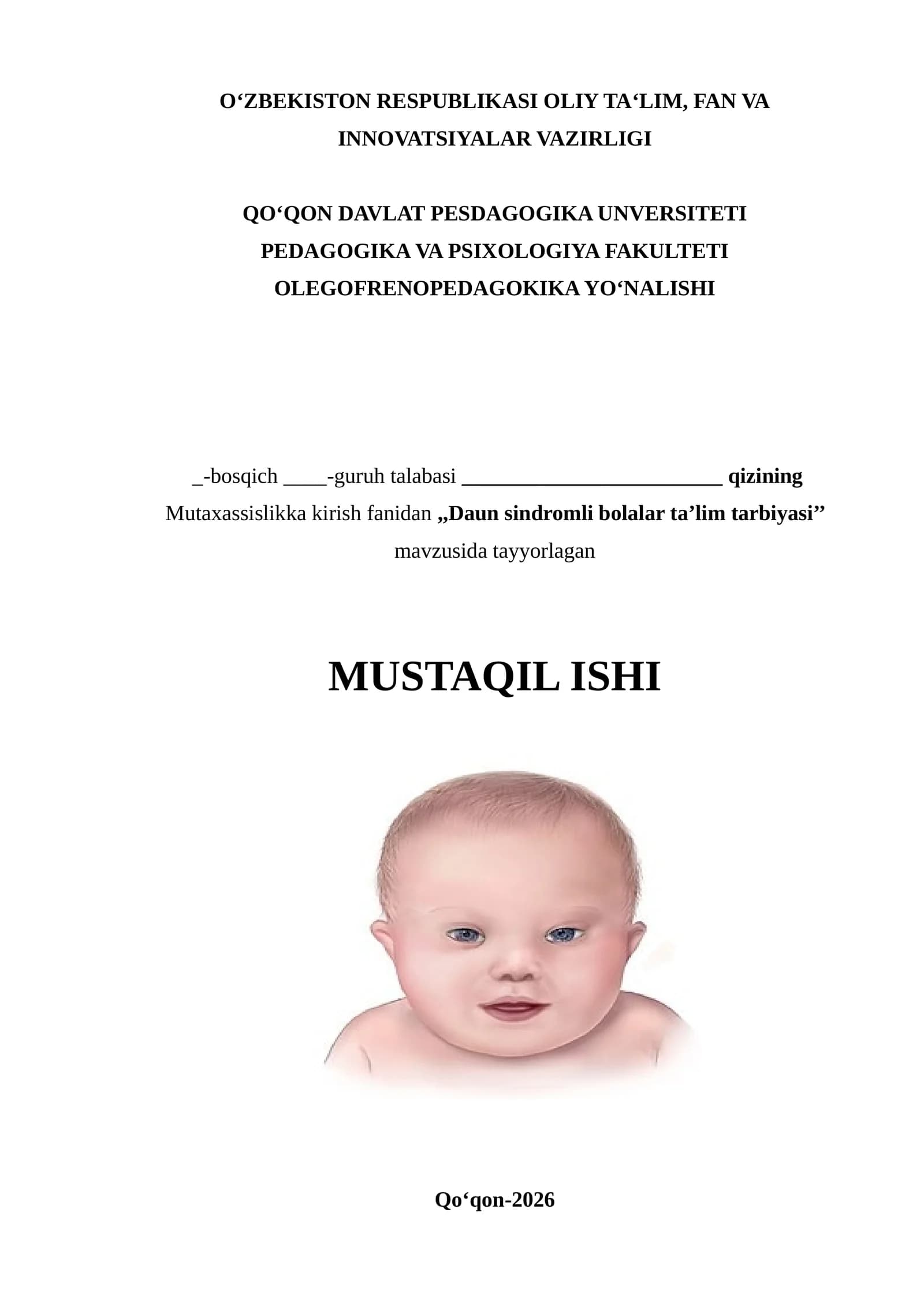 Daun sindromli bolalar taʼlim tarbiyasi