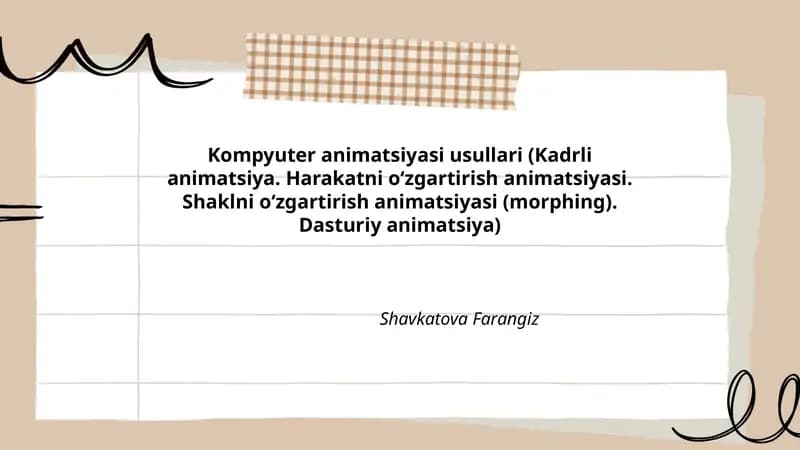 Kompyuter animatsiyasi usullari