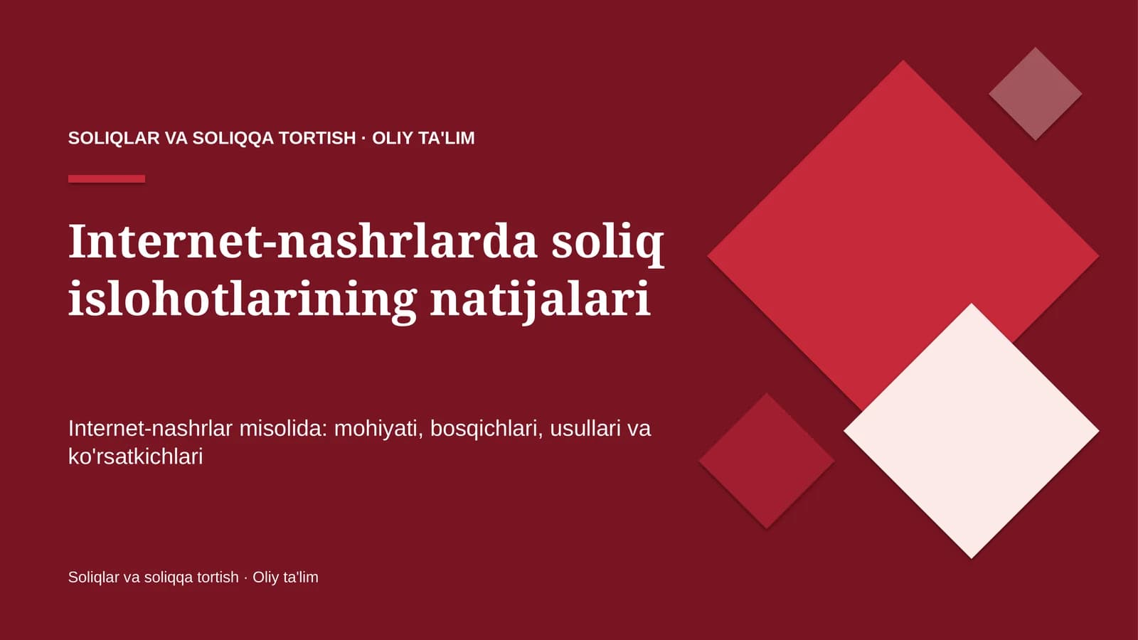 Internet-nashrlarda soliq islohotlarining natijalari