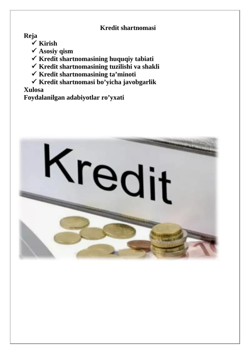 Kredit shartnomasi