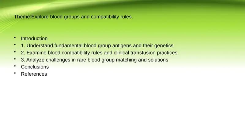 Explore blood groups and compatibility rules