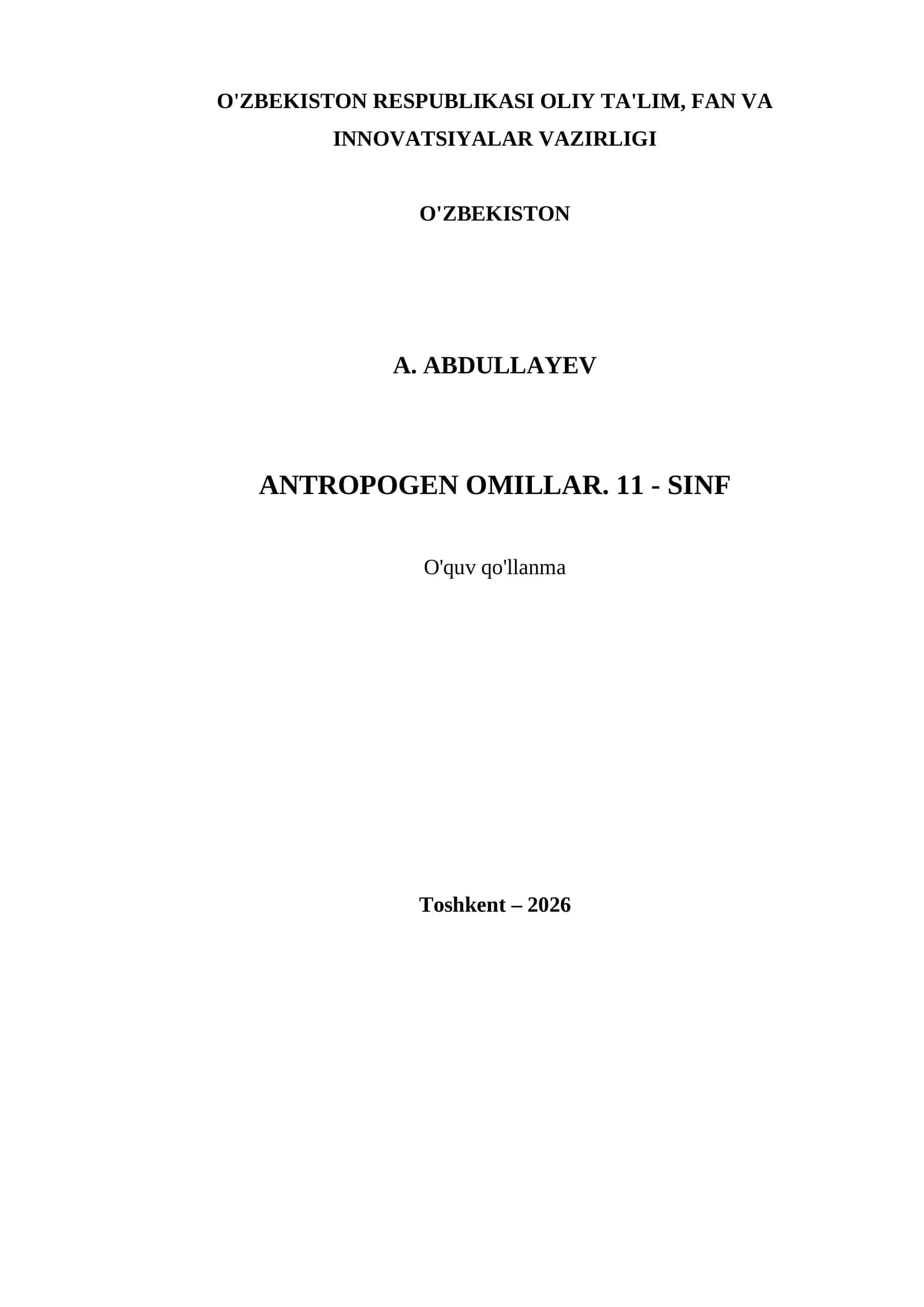 ANTROPOGEN OMILLAR. 11 - SINF