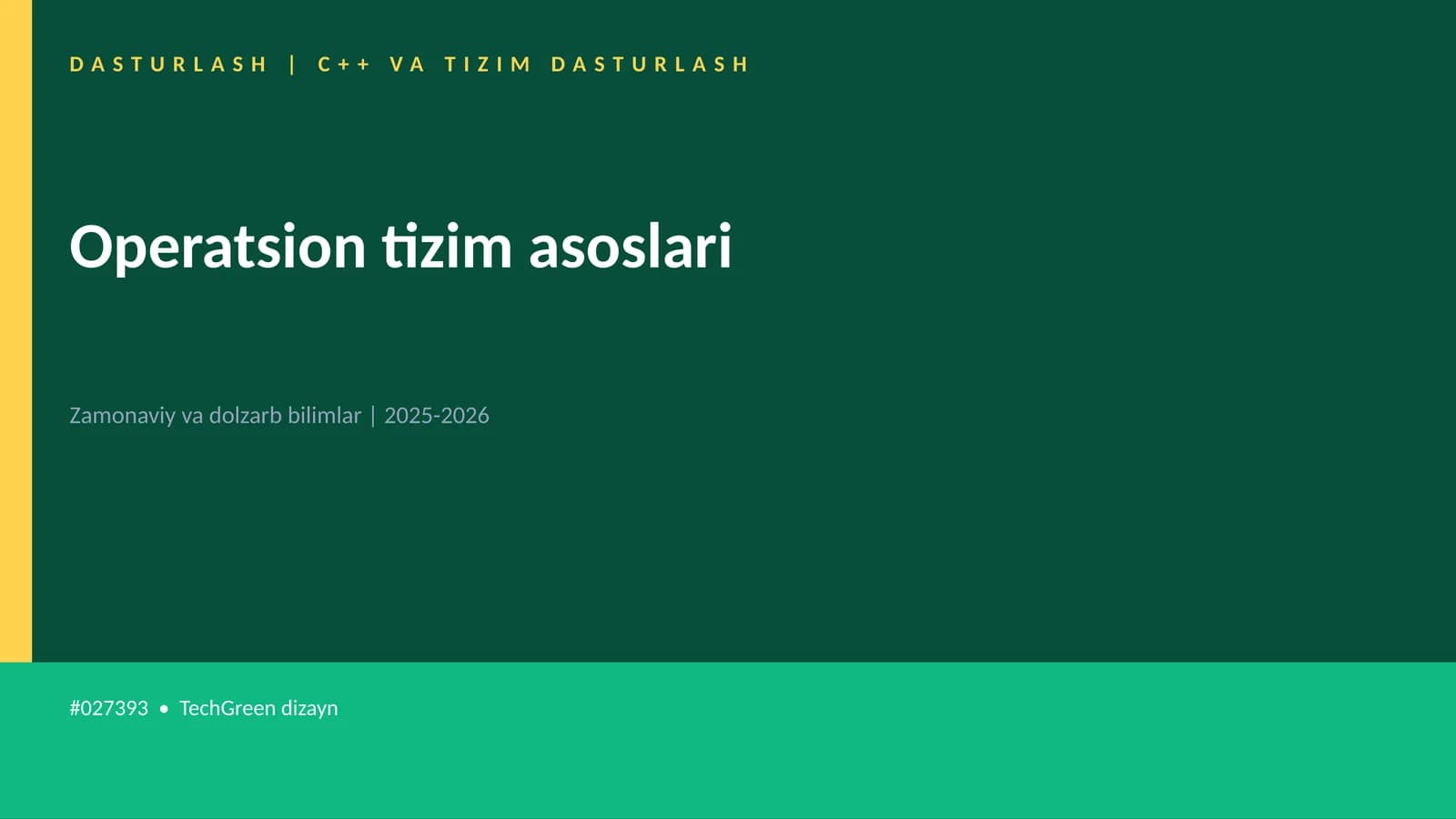DASTURLASH | C++ VA TIZIM DASTURLASH