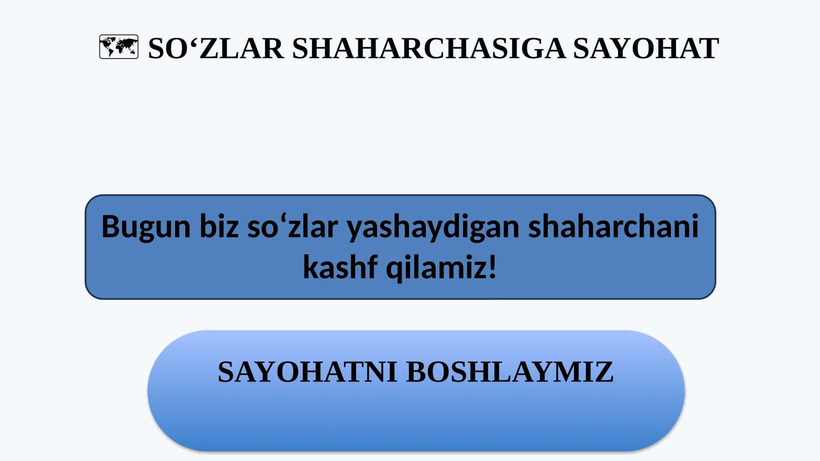 SO‘ZLAR SHAHARCHASIGA SAYOHAT
