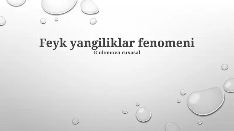 Soxta yangiliklar fenomeni