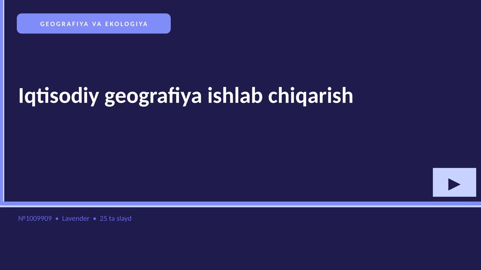 GEOGRAFIYA VA EKOLOGIYA