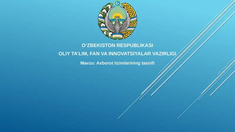 Axborottizimlariningtasnifi
