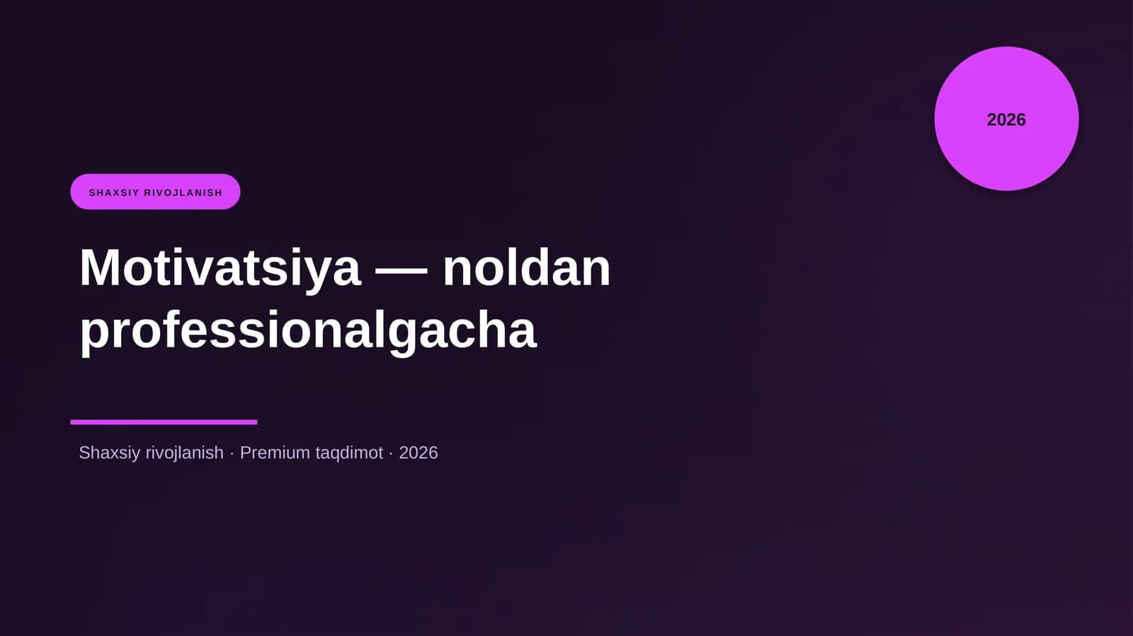 Motivatsiya — noldan professionalgacha