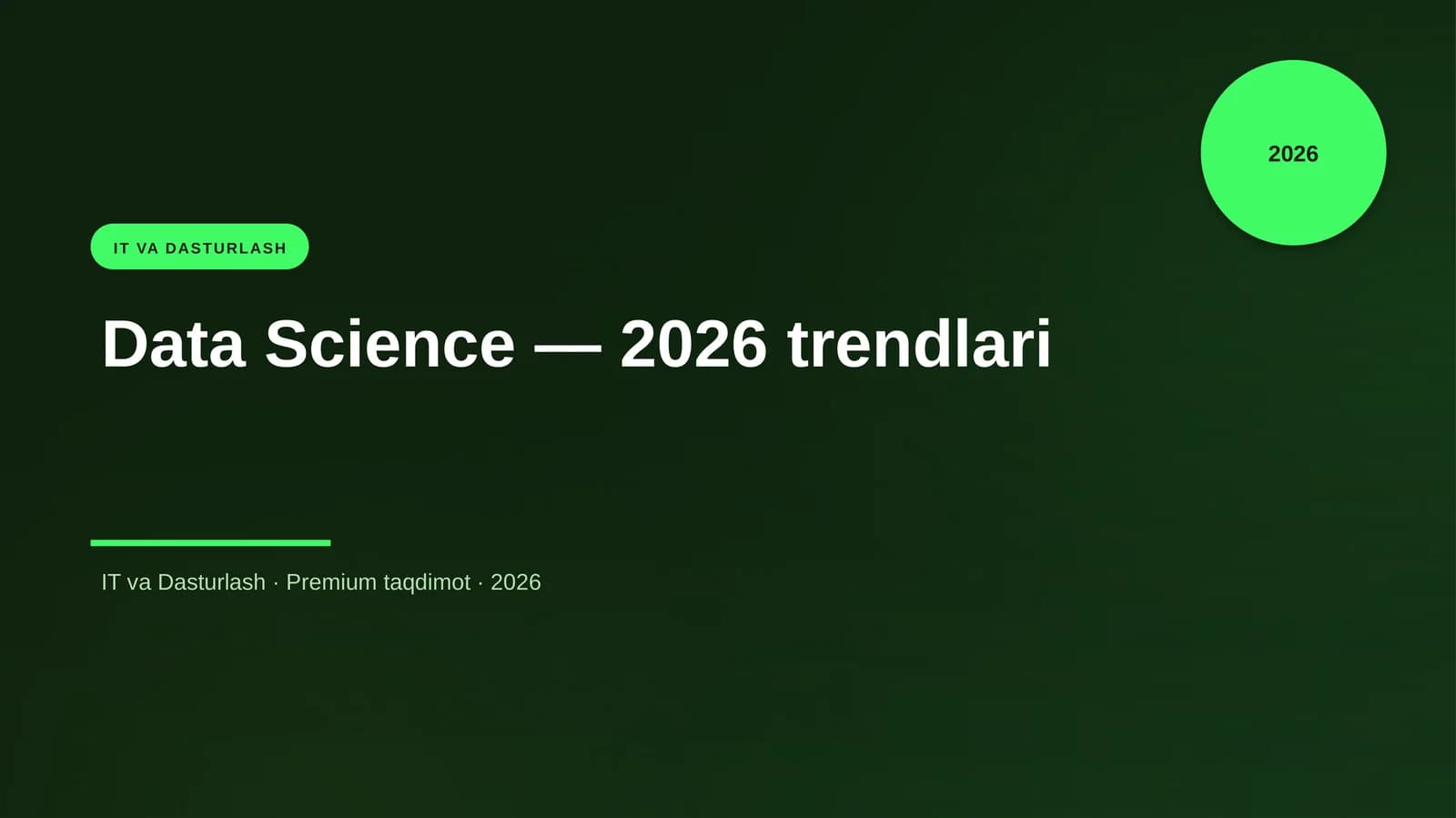 Data Science — 2026 trendlari
