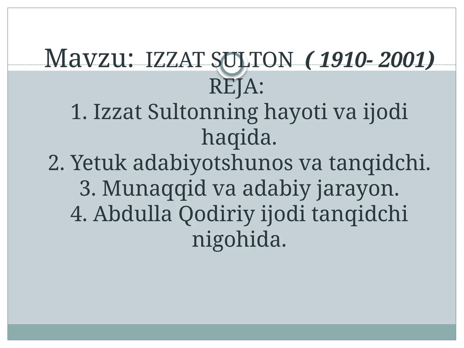 IZZAT SULTON  ( 1910- 2001)