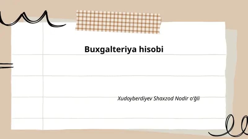 Buxgalteriya hisobi asoslari