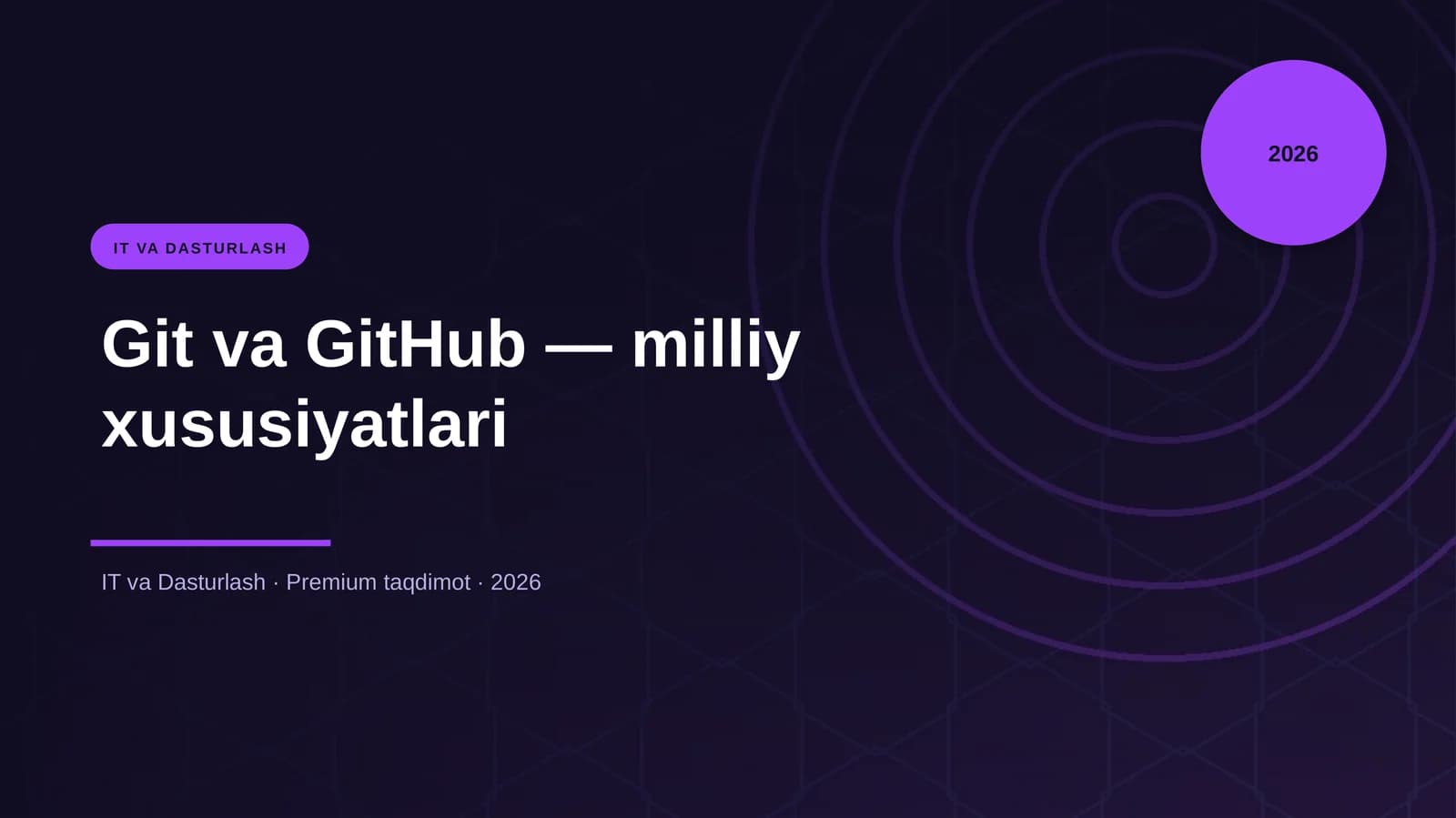 Git va GitHub — milliy xususiyatlari