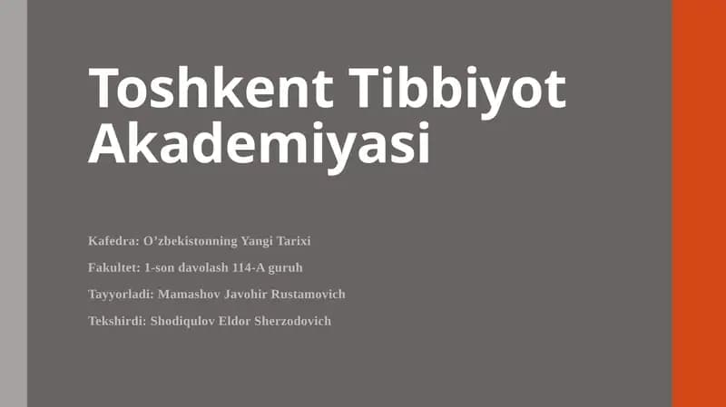 O’zbekistonning Yangi Tarixi