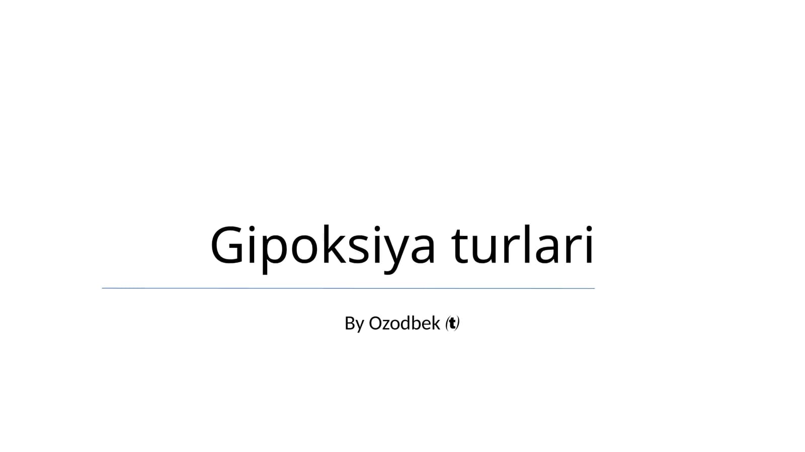 Gipoksiya turlari
