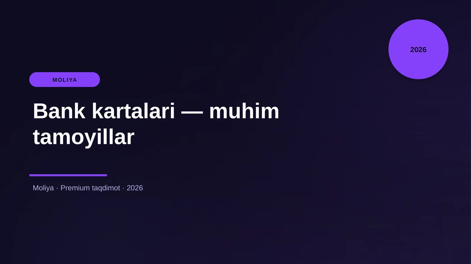 Bank kartalari — muhim tamoyillar