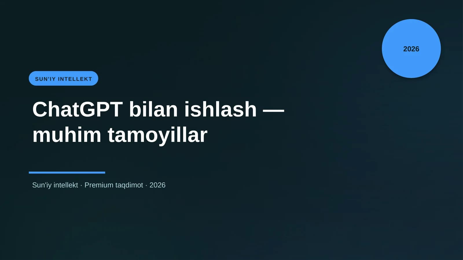 ChatGPT bilan ishlash - muhim tamoyillar