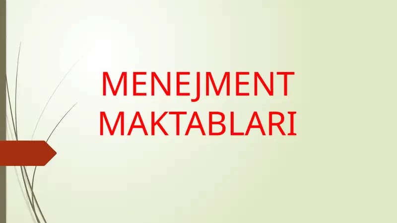 Menejment maktablari