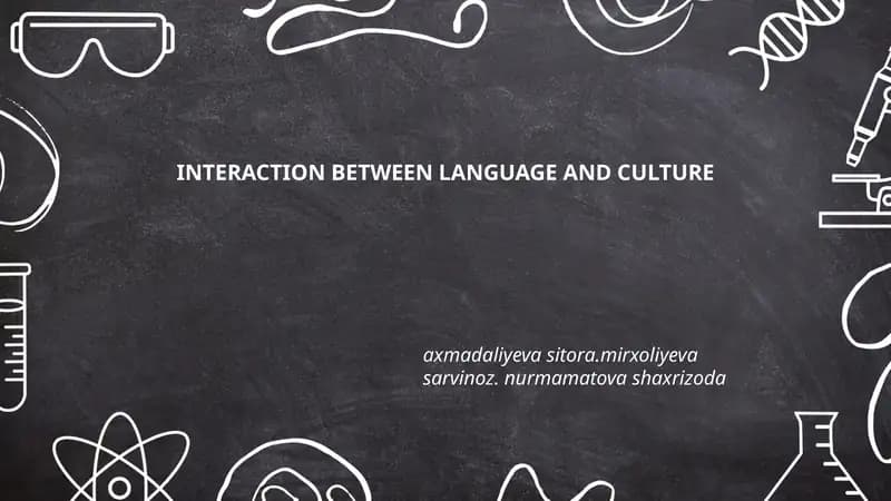 INTERACTION BETWEEN LANGUAGE AND CULTURE
